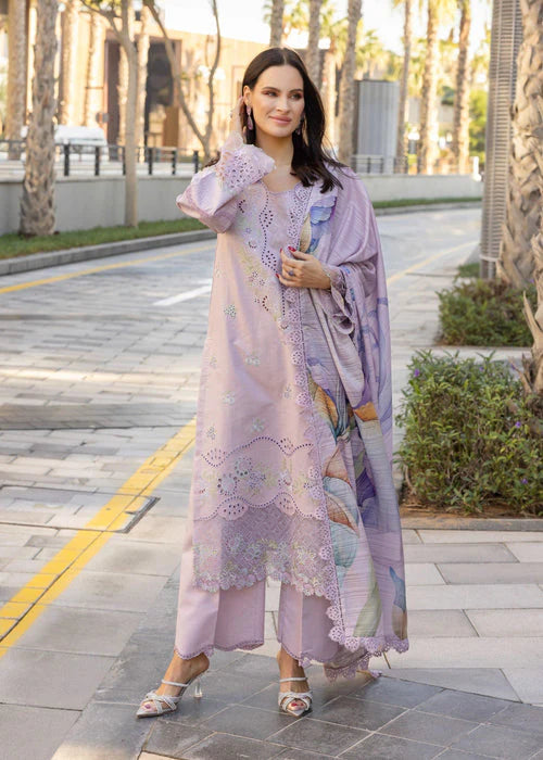 RANG RASIYA-3PC LAWN EMBROIDERED SHIRT WITH MONARK PRINT DUPATTA AND TROUSER-ORC-080