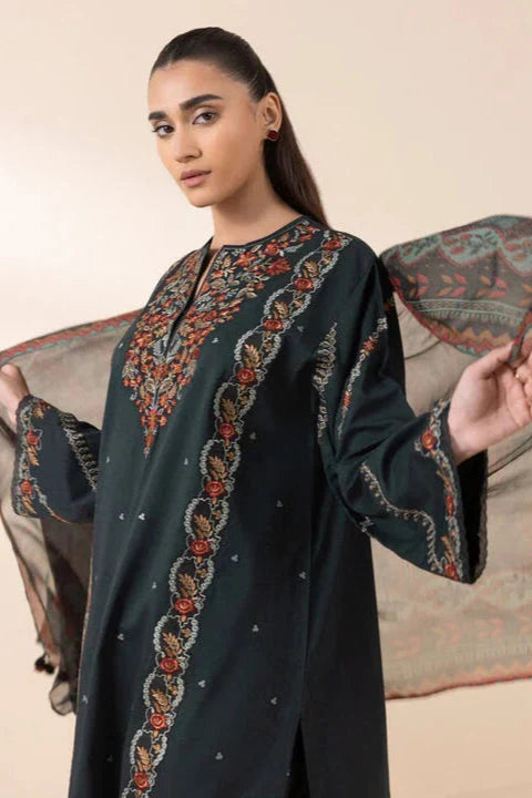 SAPPHIRE-3Piece LAWN EMBROIDERED SHIRT WITH MONARK PRINT DUAPATTA AND TROUSER-ORC-078