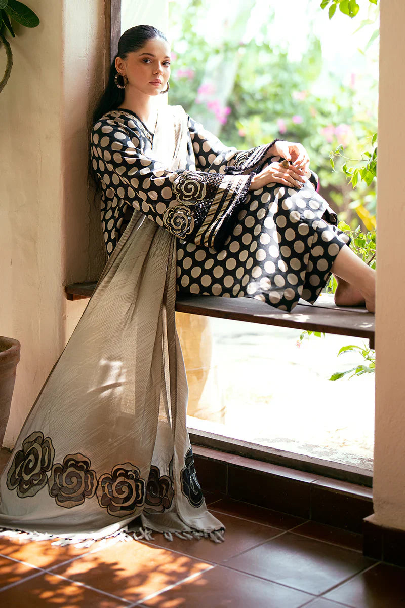 BAROQUE-3Piece LAWN PRINTED SHIRT WITH CHIFFON PRINT DUPATTA AND PRINT TROUSER-ORC-014