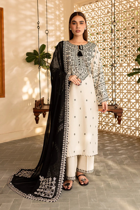 BATIK-3Piece LAWN EMBROIDERED SHIRT WITH CHIFFON EMBROIDERED DUPATTA AND TROUSER-ORC-065