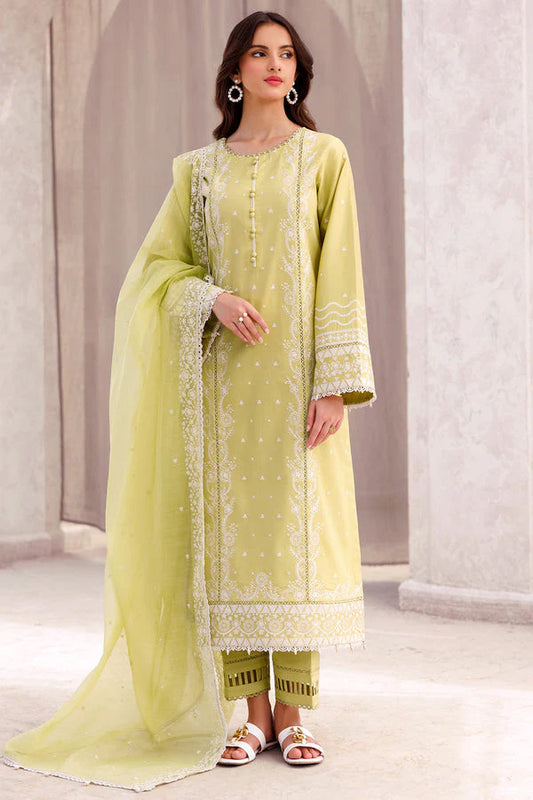 SAPPHIRE-3Piece LAWN EMBROIDERED SHIRT WITH ORGANZA EMBROIDERED DUPATTA AND LAWN TROUSER-ORC-057