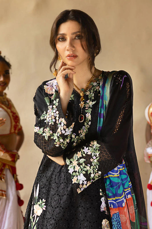 MUSHQ-3Piece LAWN EMBROIDERED SHIRT WITH MONARK PRINT DUAPATTA AND TROUSER-ORC-063